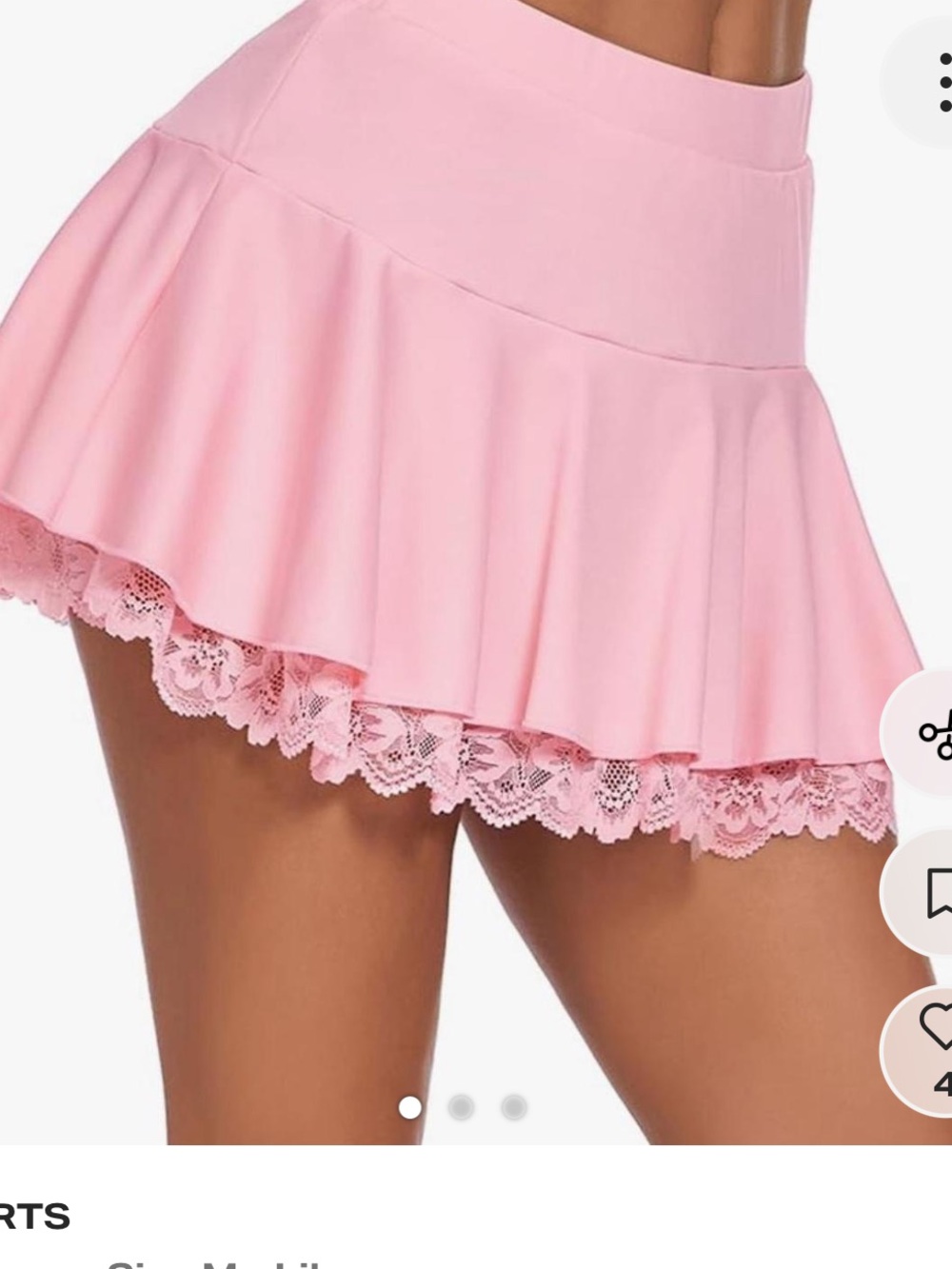Pink Lace Trim Micro Skirt